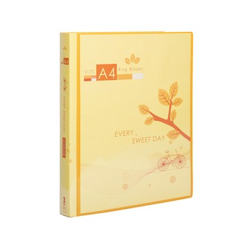 Lan CHYn 連勤牌文具 PP四孔圓型夾 附封面  黃色  1個