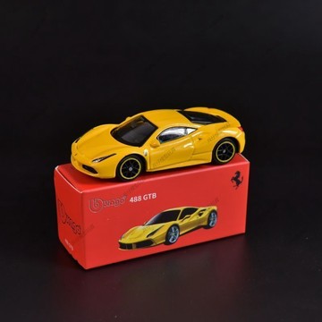 【台灣出貨】✨免運 微縮模型 微縮人偶 Bbrago/比美高1:64合金車模玩具法拉利488 GTB合金汽車模型玩具