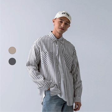 50% Fifty Percent｜日系紋理感條紋襯衫｜02459231004