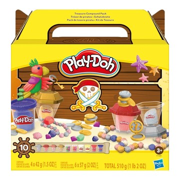 Hasbro 孩之寶 Play-Doh 培樂多 閃亮黏土提盒  海盜尋寶  1盒  海盜尋寶 多色