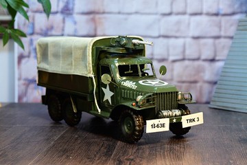 美琪 復古鐵皮軍車工藝品 運輸作戰美式軍用卡車紀念版 預購7天+現貨