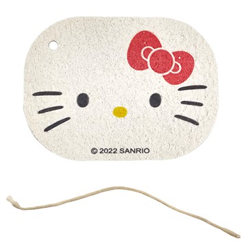 Hello Kitty 凱蒂貓 多功能清潔棉 木漿棉 大臉 附掛繩 100x75mm  1組