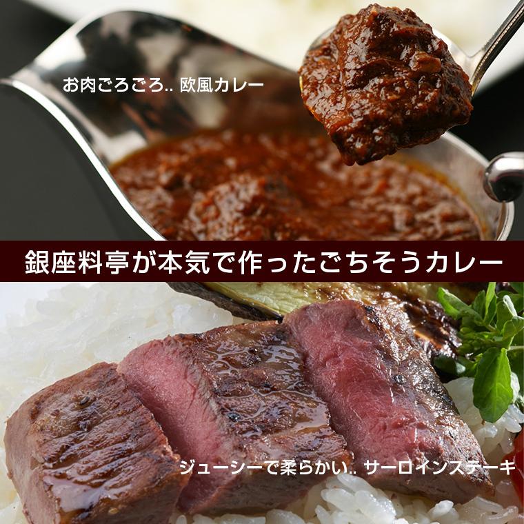 欧風カレー ギフト 銀座花蝶のサーロインステーキカレー 4食入 冷凍発送 プレゼント お歳暮