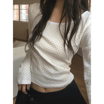 Codibook｜韓國 wonderwonder 網點透膚圓領長袖T恤［預購］長袖上衣 T恤 女裝