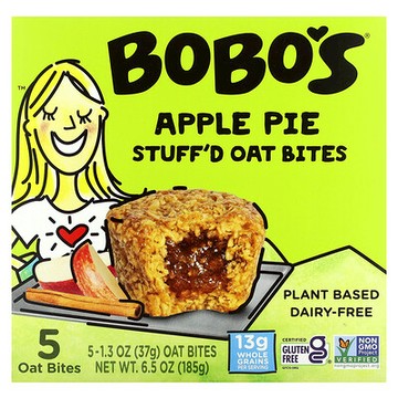 Bobo's Oat Bars, Stuff'd 燕麥零食，蘋果派，5 塊，每塊 1.3 盎司（37 克）