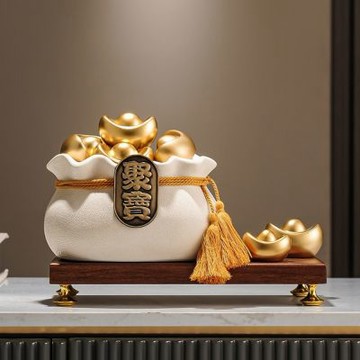 擺件 招財聚財擺件 聚寶盆擺件 客廳酒櫃擺件 辦公室高檔裝飾品 開業禮物