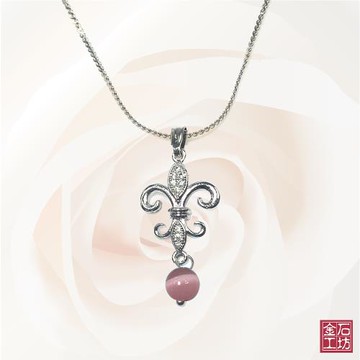 【金石工坊】婉約優雅貓眼石閃鑽項鍊