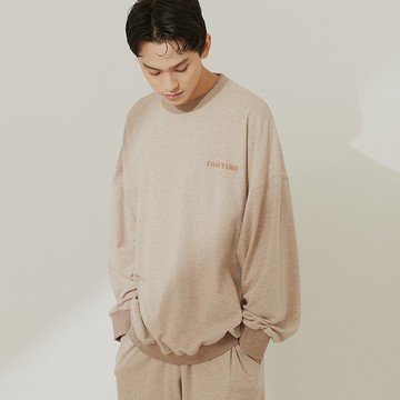 MIT有機棉植絨寬版長袖居家套裝-奶茶棕/居家服