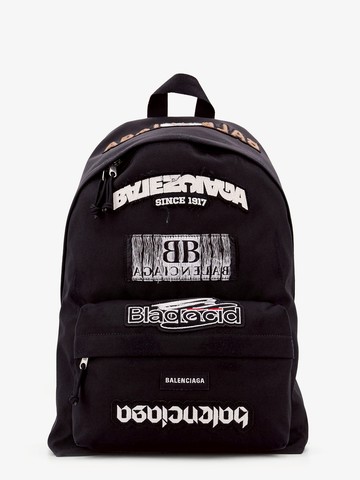 Used effect nylon backpack with printed logo on the front - BALENCIAGA - gender_Man