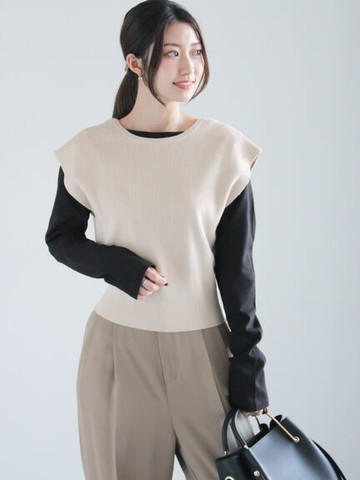 2WAY前後兩穿交叉設計背心/上衣(0F000499410) - Te chichi