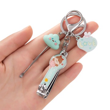 可愛卡通指甲鉗挖耳勺鑰匙扣掛件創網紅ins指甲刀汽車鏈鎖匙圈環