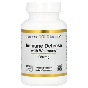 California Gold Nutrition, Wellmune® 機體抵抗防御，β-葡聚糖，250 毫克，30 粒素食膠囊