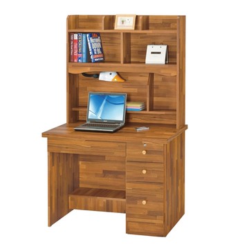 文創集 歐爾文 時尚3.5尺四抽書桌組合-104x57x166cm免組