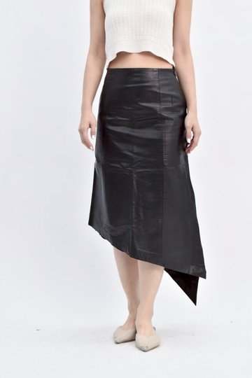 (M) justine fru皮質黑色長裙