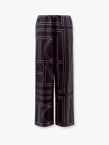 Silk pajamas trouser with monogram print - TOTEME - gender_Woman