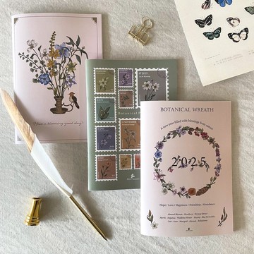 漫步植物園系列 / 花草筆記本(空白、藍線網格、騎馬釘)