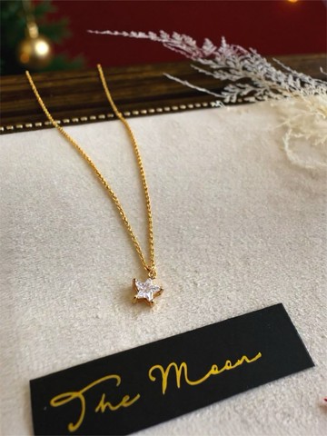 【精緻禮盒】星星項鍊 18KGF－星星糖 #鋯石 可愛 日系