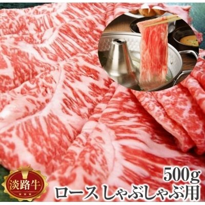 ふるさと納税 南あわじ市 淡路牛(交雑牛)　しゃぶしゃぶ用　ロース　500g