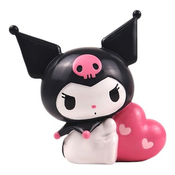 收納王妃 KUROMI 愛心撲滿 RB0176 16.5 x 9 x 16.5cm  黑灰色  1個