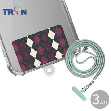 TRON iPhone 15ProMax 紫紅色防摔 手機 掛繩 手機殼