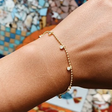 點點金色小圓鑽14K金手鏈 DOTS BRACELET