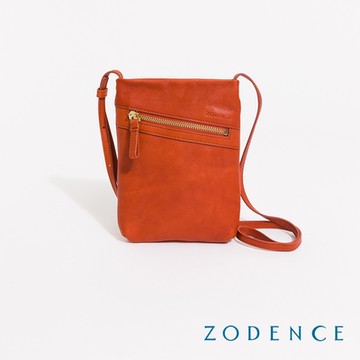 ZODENCE CHOCCO義大利植鞣革手機包-橘紅