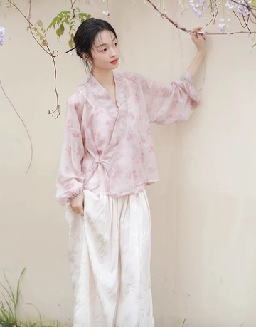 滿庭芳 新中式復古輕薄外套 高腰裙褲 背心套裝