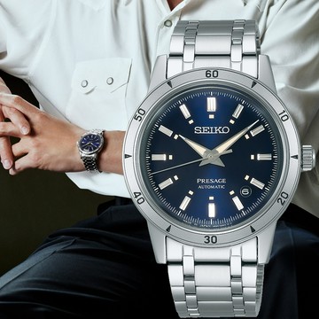 SEIKO 精工 presage 60年代復古機械腕錶-39.5mm 4R35-06H0B/SRPL07J1