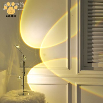 免運 極簡投影落地燈 藝客廳臥室燈 led背景墻燈 光影ins日落拍攝簡約臺燈W11/26