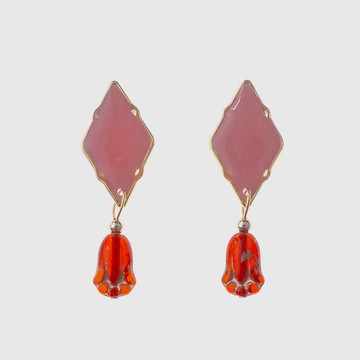 耳環 | Pink Antique Tulip 復古鬱金香