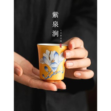 JOJO'S L. PD.紫泉澗.描金羊脂玉杯主人杯陶瓷單杯品茗杯 | 采油