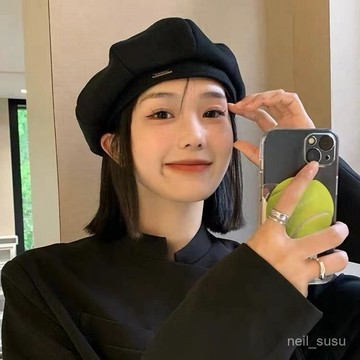 【限時特賣】帽子女 女生帽子 法式畫傢帽子女秋冬英倫韓版潮2023新款百搭網紅日係顯臉小貝雷帽