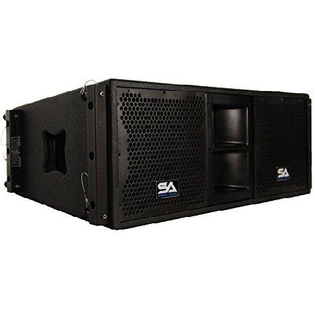 Seismic Audio SALA-210-PKG1 Four Passive 2x10 Line Array Speakers with Dual Compression Drivers PA DJ Band Live Sound