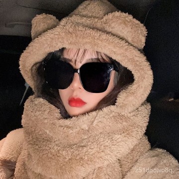 🔥臺灣出貨🔥jennie衕款小熊帽子女冬季韓版百搭毛絨圍巾連帽一體可愛耳朵保暖hhfoof