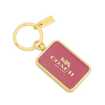 【COACH】金屬吊飾-粉紅/金