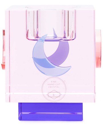 Reflections Copenhagen - Lea Moon tealight holder - unisex - Crystal - One Size - Blue