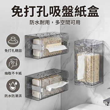 【台灣現貨】吸盤衛生紙盒 吸盤面紙盒 壁掛式紙巾盒 免打孔紙巾盒 衛生紙盒 浴室/廁所/廚房面紙盒 洗臉巾收納