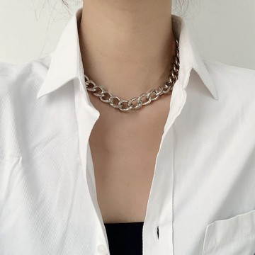 【SK飾品】重工鍊條無吊墜鈦鋼項鍊【850713】短項鍊/頸鍊/鈦鋼項鍊