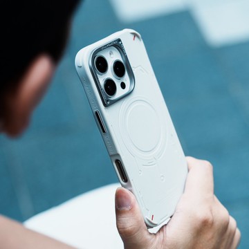 iPhone 16系列 Mecha未來元素磁吸防摔手機殼-淺灰
