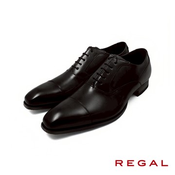 【REGAL】日本原廠真皮壓線橫飾牛津鞋 黑色(71DL-BL)