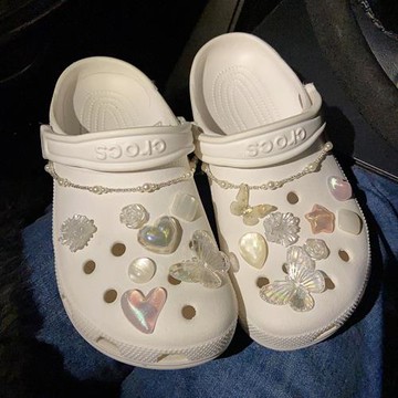 crocs洞洞鞋鞋花配飾小紅書款高級感貓眼幻彩蝴蝶鞋扣diy創意配飾