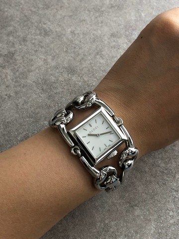 【日本直送 名牌中古包】GUCCI 古馳 Signoria 腕錶 銀色 不鏽鋼 石英 116.3 vintage  irjv3i