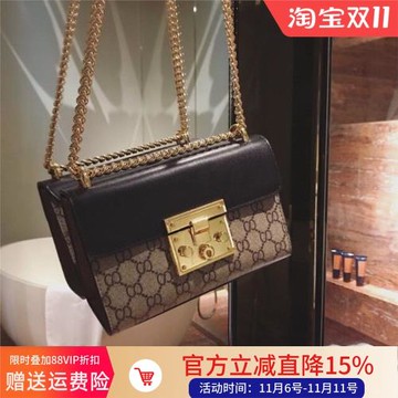 2025新款復古印花斜挎包女雙鏈條小方包真皮單肩包520情人節禮物