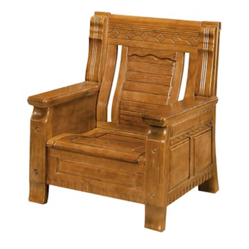 文創集 華格納樟木色柚木單人座實木椅(底板可上掀收納)-80x73x100cm免組