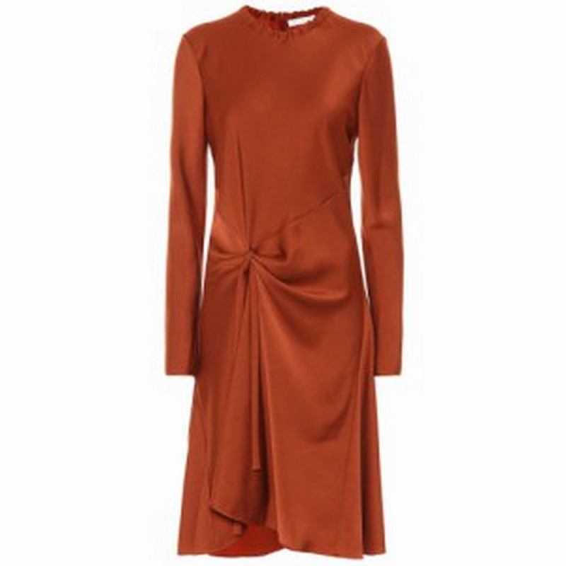 クロエ Chloe レディース ワンピース ワンピース ドレス Satin Crepe Dress Wildwood Brown 通販 Lineポイント最大1 0 Get Lineショッピング