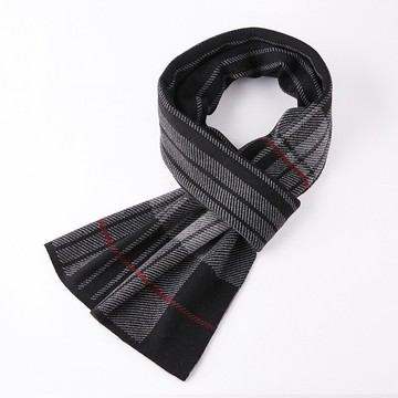 圍巾針織披肩-加厚羊毛格紋提花男配件2色73wi41【獨家進口】【米蘭精品】