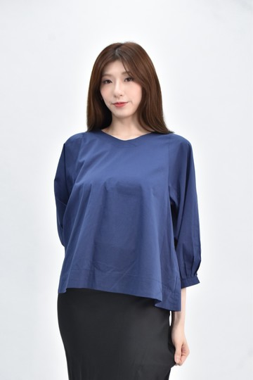 (M) giordano ladies 棉質琛藍藍色長袖上衣