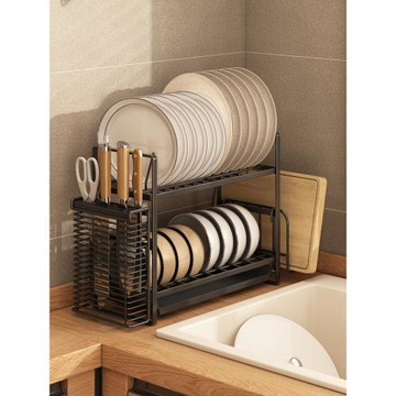 超窄廚房碗碟收納架瀝水晾碗架碗盤子碗筷洗碗餐具臺面瀝水架窄邊