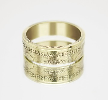 塞爾維亞硬幣戒指 5 第納爾 2005-2020 塞爾維亞戒指硬幣戒指男士硬幣戒指