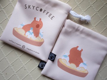 防水束口袋 Lemon Tart 水豚店長與鴨鴨們